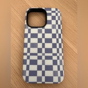Purple & White Checkered Phone Case - Compatible Cell Phone Accessory